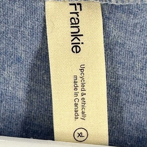 Frankie Polo by Ralph Lauren Cut Out Upcycled Cropped Top Blue Heather Women XL - Picture 3 of 3